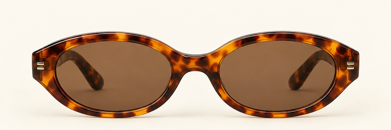 Amber tortoiseshell / Brown Star Ferry Oval, front view